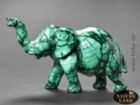 Malachit Elefant - Gravur (Unikat No.13) - 987 g