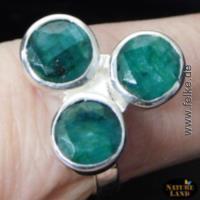 Silberring: Smaragd; Ring   18 mm