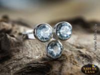 Silberring: Blauer Topas; Ring   18 mm