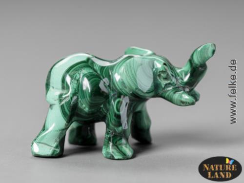 Malachit Elefant - Gravur (Unikat No.09) - 47 g