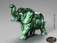 Malachit Elefant - Gravur (Unikat No.14) - 831 g