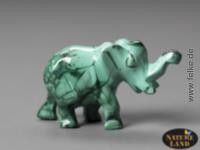 Malachit Elefant - Gravur (Unikat No.21) - 47 g