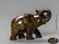 Tigerauge Elefant - Gravur (Unikat No.29) - 315 g