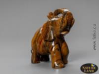 Tigerauge Elefant - Gravur (Unikat No.32) - 1190 g