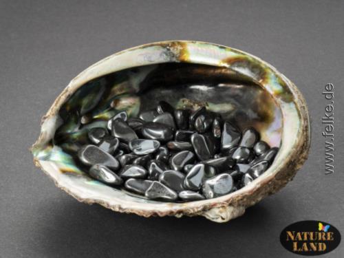 Abalone Perlmutt Schale mit Hmatit, 125 g