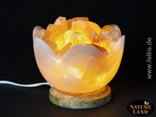 Salzkristall-Lampe 'Feuerschale'