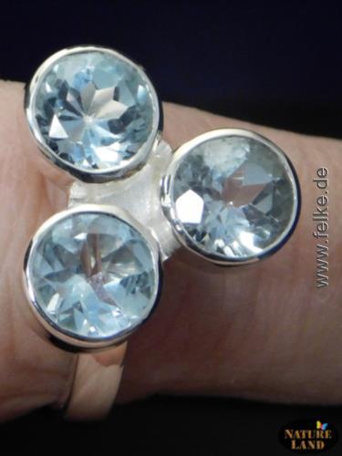 Silberring: Blauer Topas; Ring  Ø 18 mm